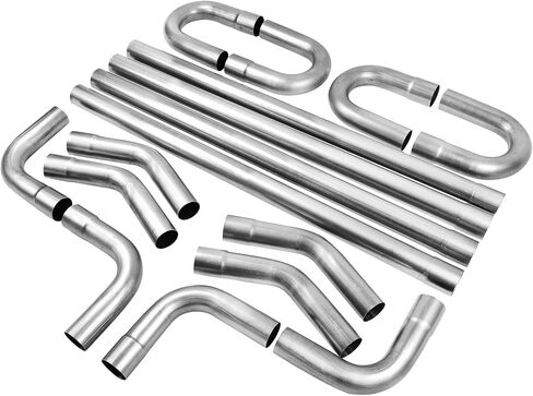 2.5'' Inch T304 Stainless Steel Custom Exhaust Pipe Kit 16 Gauge Tubing Mandrel Bend Pipe Straight & U-Bend Universal 2 Packages in Saudi Arabia