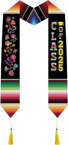 Mexican Graduation Stole Class of 2025 - Classic Mexico Style Honor Stoles for Unisex Adult College Students in Saudi Arabia