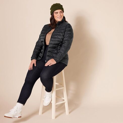 Amazon Essentials Women's Water-Resistant Packable Down Jacket, Dark Green, X-Large in Saudi Arabia