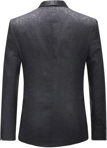 Boyland Mens 3 Piece Tuxedos One Button Wide Shawl Lapel Formal Suits Black Tie in Kuwait