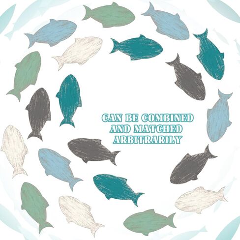 Weysat 20 Pcs Wooden Fish Wall Decor Nautical Coastal Wood Wall Art Nursery Beach Wood Art Wooden Lake House Decor for Home Bathroom Outdoor Decoration(Multicolor) in Saudi Arabia