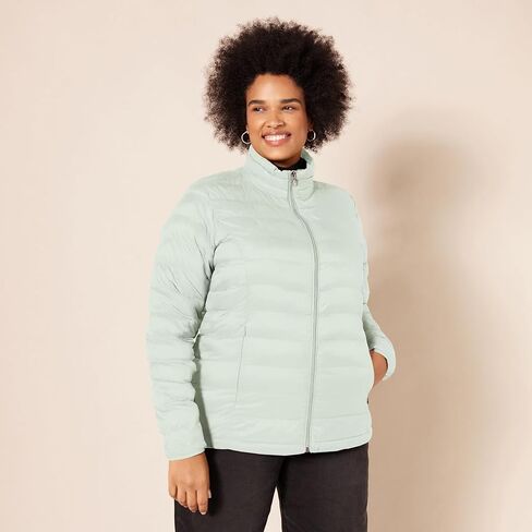 Amazon Essentials Women's Lightweight Long-Sleeve Full-Zip Water-Resistant Packable Puffer Jacket, Dark Green, Medium in Saudi Arabia