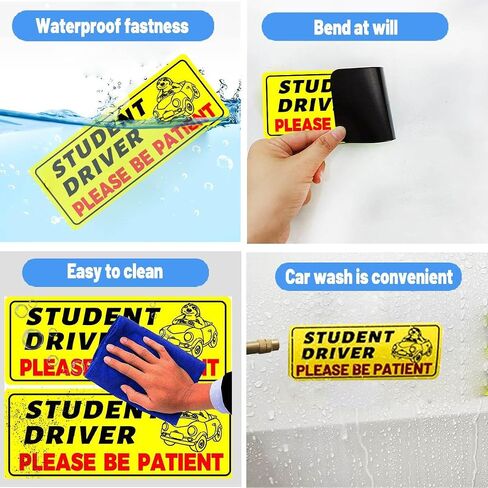 Student Driver Magnet for Car - Funny New Drivers Sticker Safety Beginner Student Driver Sign for Car in Saudi Arabia