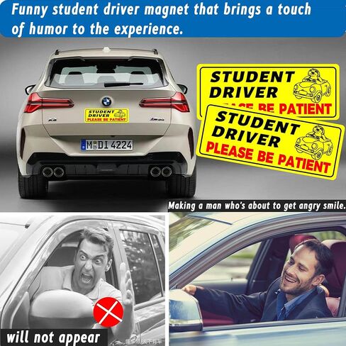 Student Driver Magnet for Car - Funny New Drivers Sticker Safety Beginner Student Driver Sign for Car in Saudi Arabia