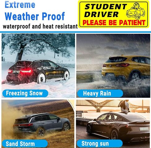 Student Driver Magnet for Car - Funny New Drivers Sticker Safety Beginner Student Driver Sign for Car in Saudi Arabia