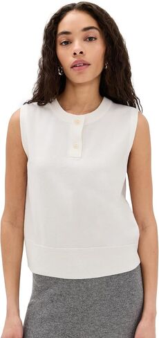 Vince Women's Henley Crew Neck Shell in Saudi Arabia