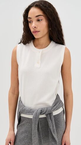 Vince Women's Henley Crew Neck Shell in Saudi Arabia
