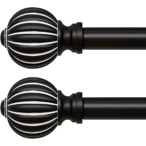 قضبان ستارة الخشب المقلدة للنوافذ من 48 إلى 84 بوصة ، 1 بوصة قابلة للتعديل قضبان الزخرفة الشاقة المزخرفة مع نهائيات كلاسيكية ، قطب نافذة الخشب الخفيفة ، الحجم 36-88 '' in Kuwait