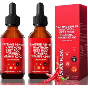 Cayenne Pepper Drops 2 Pcs | Cayenne Pepper Liquid with Hawthorn & Beet Root | 60ml (2)