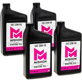MISHON Engine Oil 20W-50 Full Synthetic Motorcycle (4 Quarts)