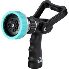 Heavy Duty Metal 10 Pattern Fireman’s Hose Nozzle 500003 with Lever Control and Comfort Grip by New England Garden Tools for Cleaning, Watering Plants & Yards, Washing Cars & Livestock