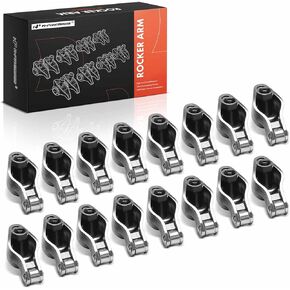 A-Premium 16Pcs Alloy Steel Engine Roller Tip Rocker Arms with Self-aligning Compatible with Chevy SBC(Small Block) 350, 1.52 Ratio, 3/8" Studs