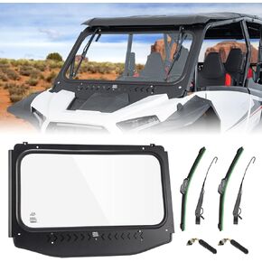 KEMIMOTO 2024+ XP 1000 Glass Windshield with 2 Manual Wipers Scratch Resistant, Compatible with Polaris RZR XP 1000 / 4 2024 2025, Vent Front Full Windshield High Sheerness Withstand Strong Winds