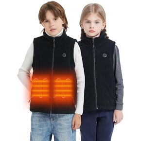 HEWINZE Kids Heated Vest,Fleece vest for Kids, Electric Heating Warming Vest with 5V Battery Pack.