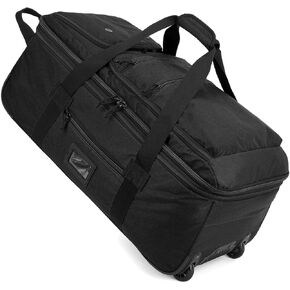 Extra Large Rolling Travel Duffle Bag with Wheels Shoes Compartment Wet Pocket 85-100L Big Expandable Duffel Bag for Men Women Heavy Duty Foldable Collapsible Luggage Camping, Black