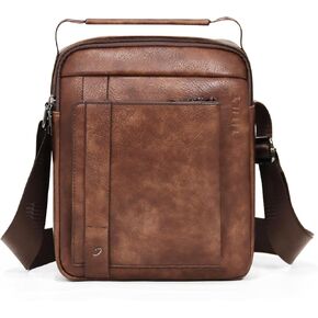 حقيبة رسول الكتف من الجلد Crossbody ، مقصورات متعددة