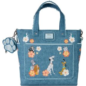 Loungefly Disney Dogs & Cats Faux Denim Convertible Tote Bag with Coin Bag