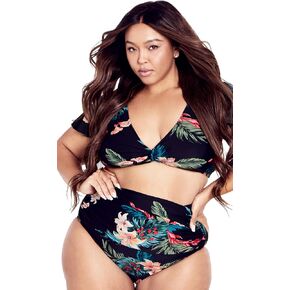 City Chic Women's Plus Brief - Ingrid Ruched Print