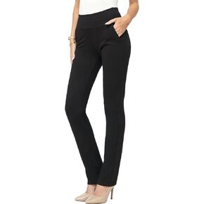 Conceited Dress Pants for Women with Pockets - Stretch Ponte Fabric - Wear to Work - Tummy Control (Available in Plus Size)