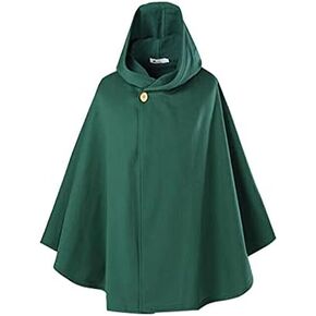 Vancle Hooded Cosplay Cloak - Cloth Cosplay Costume Halloween Cape Green, 29.9 in (76cm)