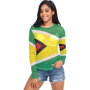 Aflyko Patriot Women Summer Top Sheer T Shirt Mesh Blouse, S-XXL