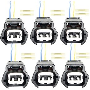 6 Pcs 2 Wires Fuel Injector Nozzle Connector Wiring Harness Pigtail Plug Fit for Nissan Xterra 2.4L 3.3L 2002-2004 Nissan Frontier 3.3L 1999-2004 OE 16600-38Y10 16600-5S700 16600-5S701