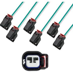 16AWG Replacement for Dodge Jeep Wrangler JK TJ Fuel Injector Alternator ABS Connector Wiring Repair EV6 Harness Plug Pigtail 6PCS Replace 645-134,5183448AA 6 PCS