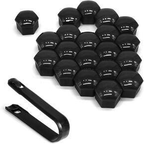 20PCS Lug Nut Covers, 19mm Hexagonal Wheel Bolt Covers Caps, Tire Nut Rust and Dust Protection Cover with Remover Clip, Auto Exterior Accessories Personalized Wheel Decor for Most Car(Red)