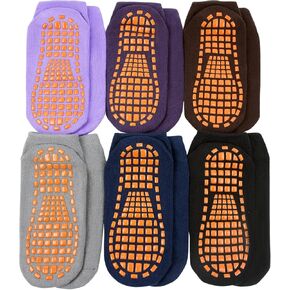 Grip Socks Kids 6 أزواج غير قسيمة ترامبولين يوجا جوارب كرة القدم للفتيان الفتيات