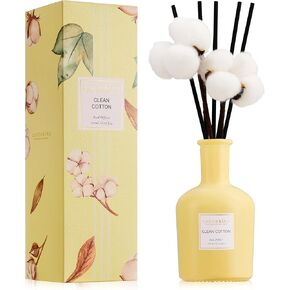 COCORRÍNA Reed Diffuser – Wild Mint & Eucalyptus Scent, 6.76 oz Essential Oil, Long-Lasting Fragrance, Decorative Glass Bottle with Real Leaves, Bedroom or Bathroom Décor