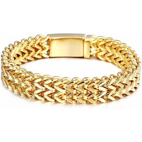 18K gold Cuban bracelet fashion accessories men's solid Miami hip-hop style mesh bracelet Christmas and holiday gifts