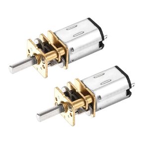 DMiotech 2Pcs 12V 100RPM Rated Torque 20 Output Shaft Length 10mm Micro DC Speed Reduction Motor Mini Metal Gearbox Motor for RC Car Robot Model DIY RC Toys Engine