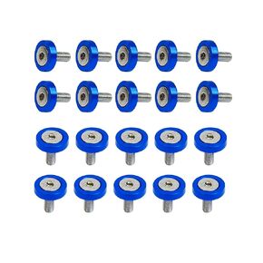 20 PCS Engine Bay Dress Up Bolts kits kideners aluminium M6 Sweat Most Fender Washers Lucky Plate Decor Accessories لمعظم شاحنات سيارات الدراجات النارية (أسود)