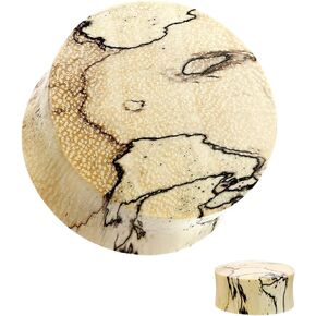 Pair (2PCS) TAMARIND WOOD PLUGS Double Flare Gauges Organic Ear Tunnels 9300, Brown, Tan
