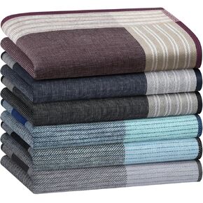 Handkerchiefs for Men, Soft Cotton Men’s Handkerchiefs, Thick Hankies for Men, Assorted Hankies, 17x17 6 PCs