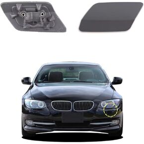 تغطية غسالة المصباح الأمامي للسيارة الأمامية متوافقة مع BMW 328I 3351 335LS كوبيه قابلة للتحويل 2011-2013 غطاء غسالة الأماميات غطاء 61677253393 61677253394 غطاء رذاذ الماء فاتح أحمر اللون الأحمر