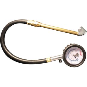 Milton (S-935) Dial Tire Pressure Gauge - Dual Head Air Chuck, 12" Hose