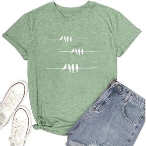 Bird T-Shirts for Women Funny Nature Graphic Tees Bird Lover T Shirts Casual Short Sleeve Crew Neck Novelty Summer Tops