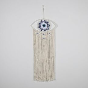 Home Decor Boho Dreamcatcher Macrame Evil Eye Wall Hanging Decoration,Wonderful Sleep Cotton Cord (Beige)