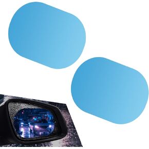 2 PCS Car Rearview Mirror Film, Anti-Glare Waterproof Anti-Fog Film, 3.94" x 5.71" HD Reversing Mirror Protective Film, Universal for Most Cars, Trucks, SUVs (Transparent #Oval)