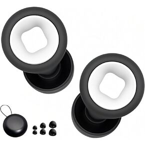 Ear Plugs for Sleeping Noise Cancelling,45db Motorcycle Ear Plugs for Noise Reduction with 8 Eartips,Reusable Silicone Earplugs for Sleep,Concerts,Work,Study,Snoring,Travel (Black and Red)