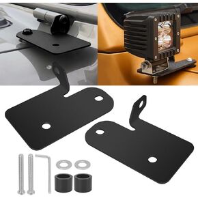 A-Pillar Mounting Brackets LED Light Pod Windshield Mounting Brackets Heavy-Duty Iron A-Pillar Hood Light Mount Compatible with Jeep Wrangler JL JLU & Gladiator JT 2018+(Not for Mojave or 392)