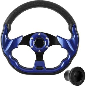 Golf Cart Accessories Steering Wheel D-bottom and Golf Adapter for YAMAHA Golf Carts Adapter Skid-(BLUE)