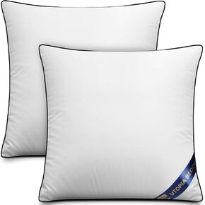 Utopia Bedding Throw Pillow Inserts (Pack of 4, White), 18 x 18 Inches Decorative Indoor Pillows for Sofa, Bed, Couch, Cushion Sham Stuffer