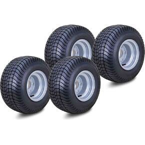WANDA Golf Cart Tire Wheel Assembly 18X8.5-8 4-Ply with 5 Lugs on 4.5" PCD Silver Rim Set 4