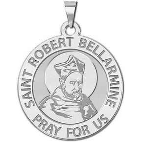 PicturesOnGold.com Saint Robert Bellarmine Religious Medal - 3/4 Inch Size of a Nickel -Sterling Silver