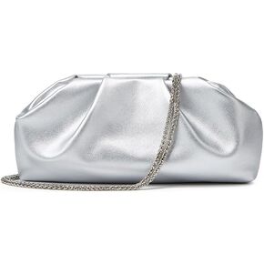 Clutch for Women, Vegan Leather Evening Purse, Soft Pleated PU Clutch Bag for Proms Parties