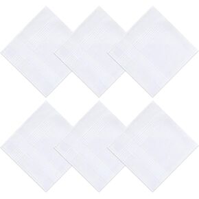 Choyaxo White Clankerchiefs ناعمة مريحة مناديل الرجال المربعات البيضاء للرجال