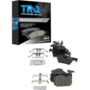 TRQ Brake Pads Ceramic Compatible with 2016 BMW 228i 228i xDrive 2017-2018 230i 230i xDrive 2014-2016 328d xDrive 2012-2013 328i 2014-2015 328i GT xDrive 330e