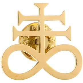 Leviathan Cross Brooches Stainless Steel Christian Symbol Badge Pin Mens Shirt Lapel Pin Religious Amulet Jewelry Gifts